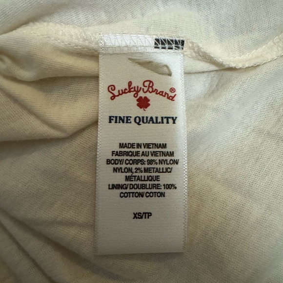 Lucky Brand Mini Dress with Metallic Gold Lace Overlay - Picture 6 of 6